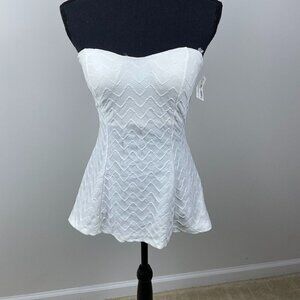 January 7 NWT Women's White Strapless top- Medium